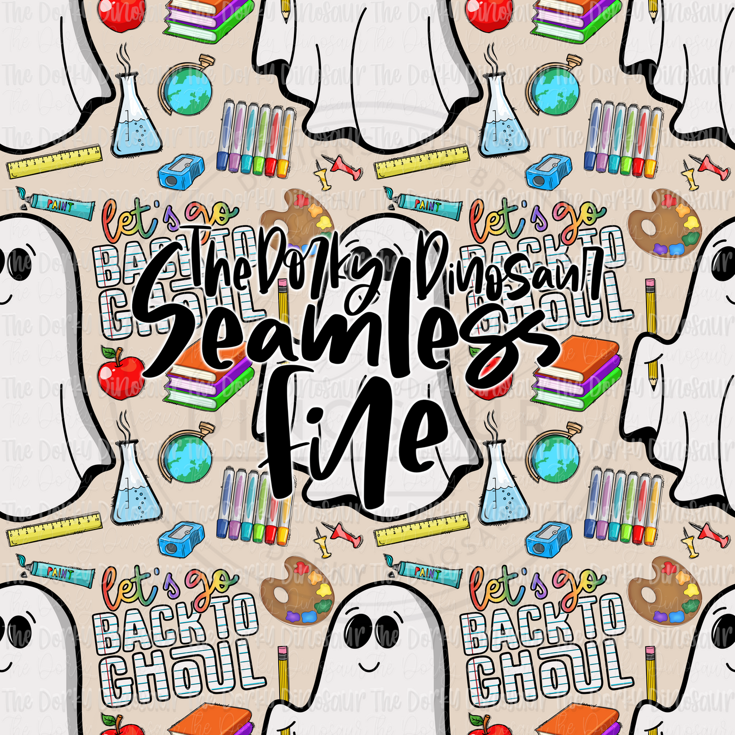 Let’s Go Back To Ghoul (Tan) Seamless PNG File