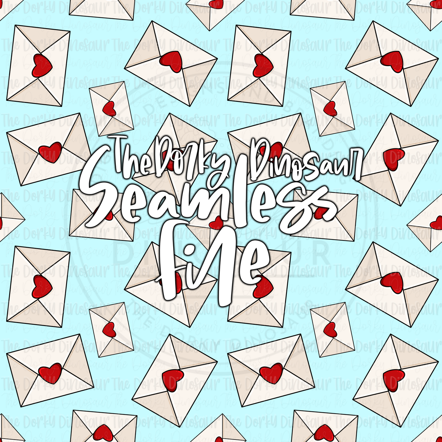 Blue Love Letter Seamless PNG File