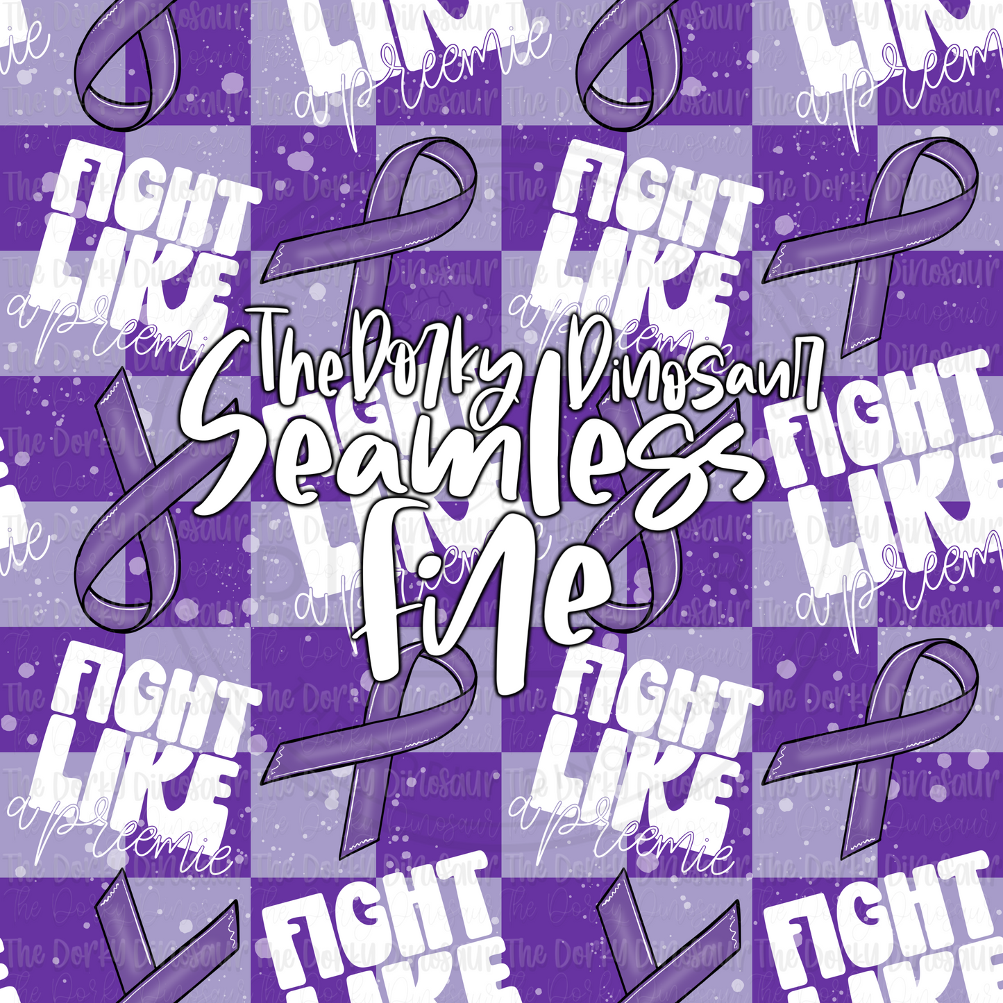 Fight Like A Preemie Checker Seamless PNG File