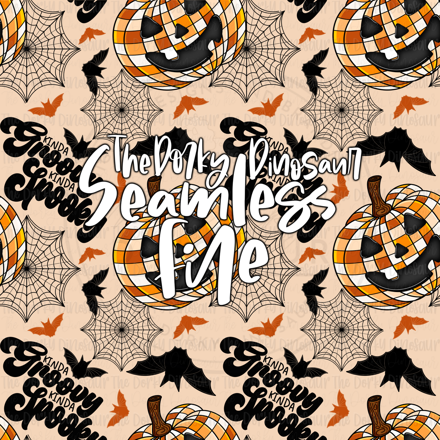 Kinda Groovy Kinda Spooky (Light Orange) Seamless PNG File
