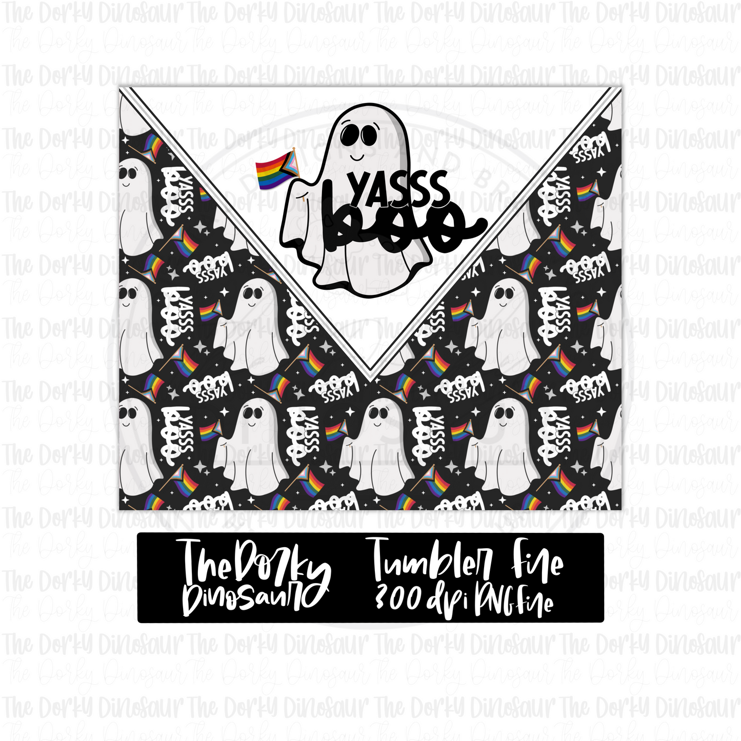 Yasss Boo Tumbler Digital Design | PNG File | Sublimation Tumbler Design