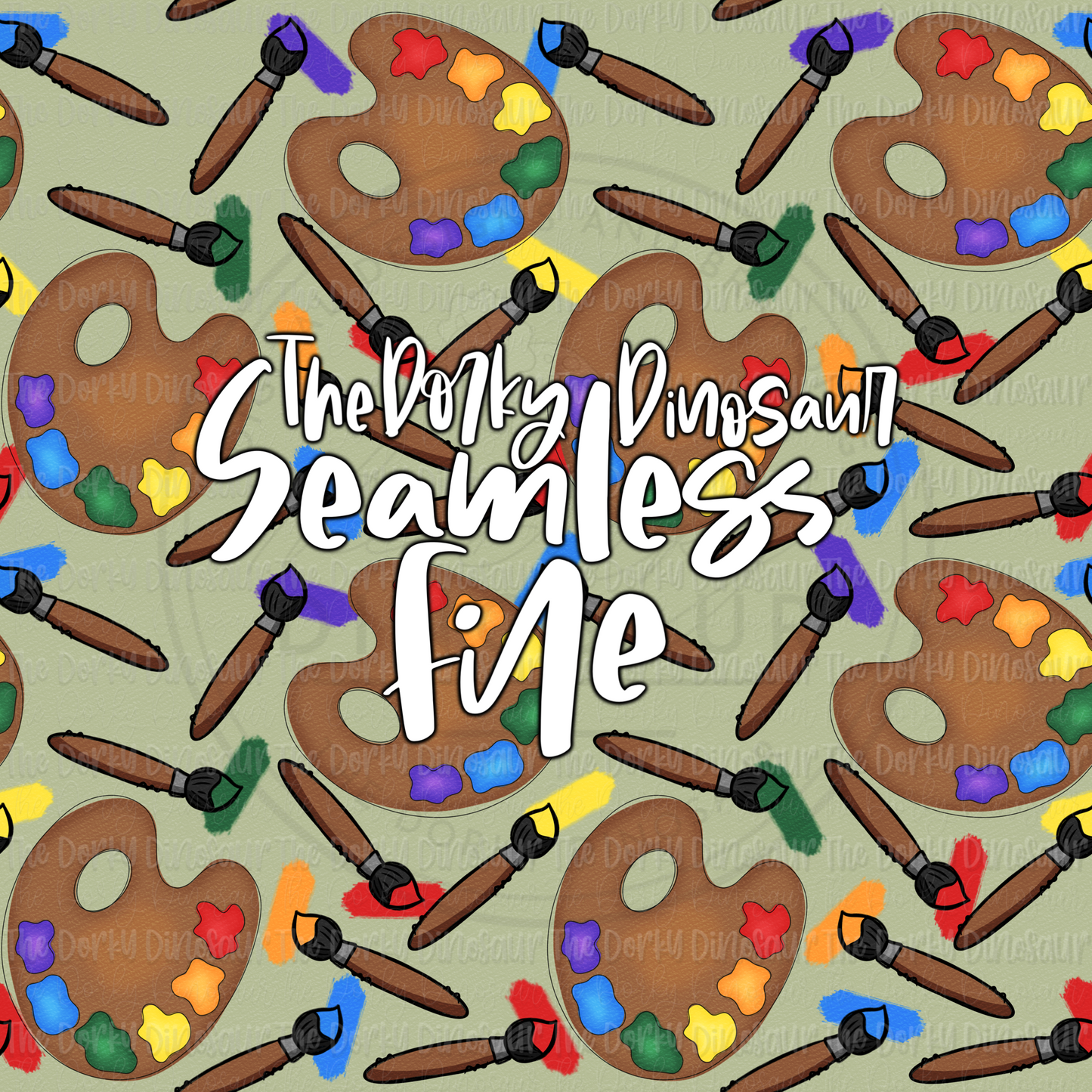 Painting The Future (Sage Green) Seamless PNG File