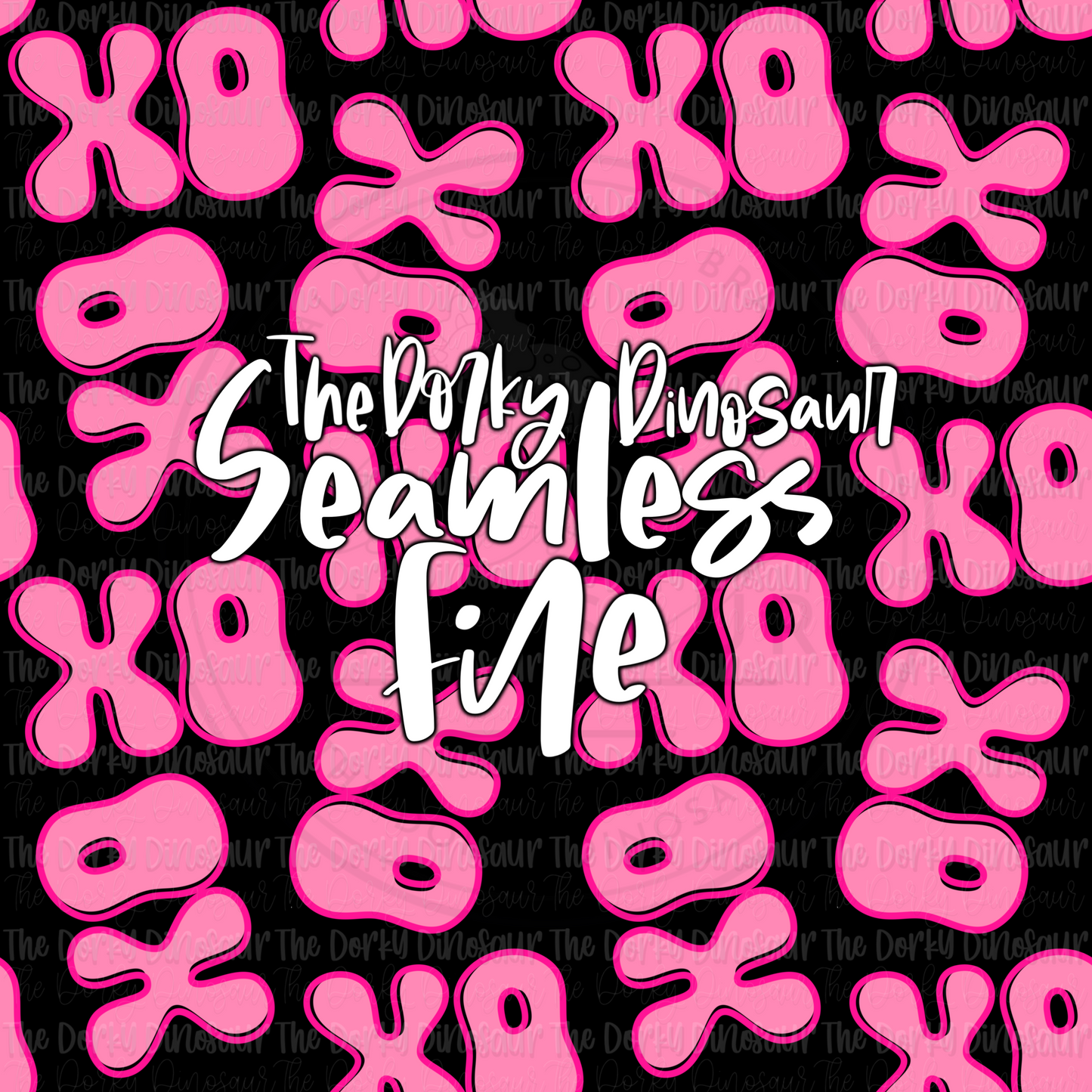 Neon XOXO Valentines Seamless PNG File