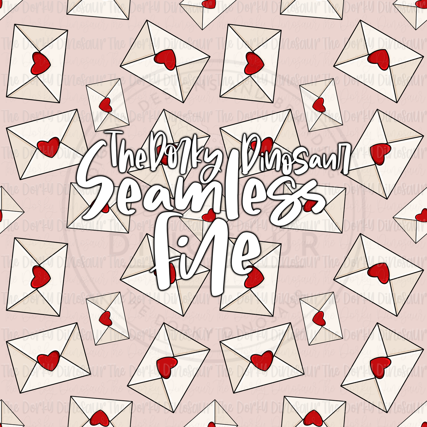 Pink Love Letter Seamless PNG File