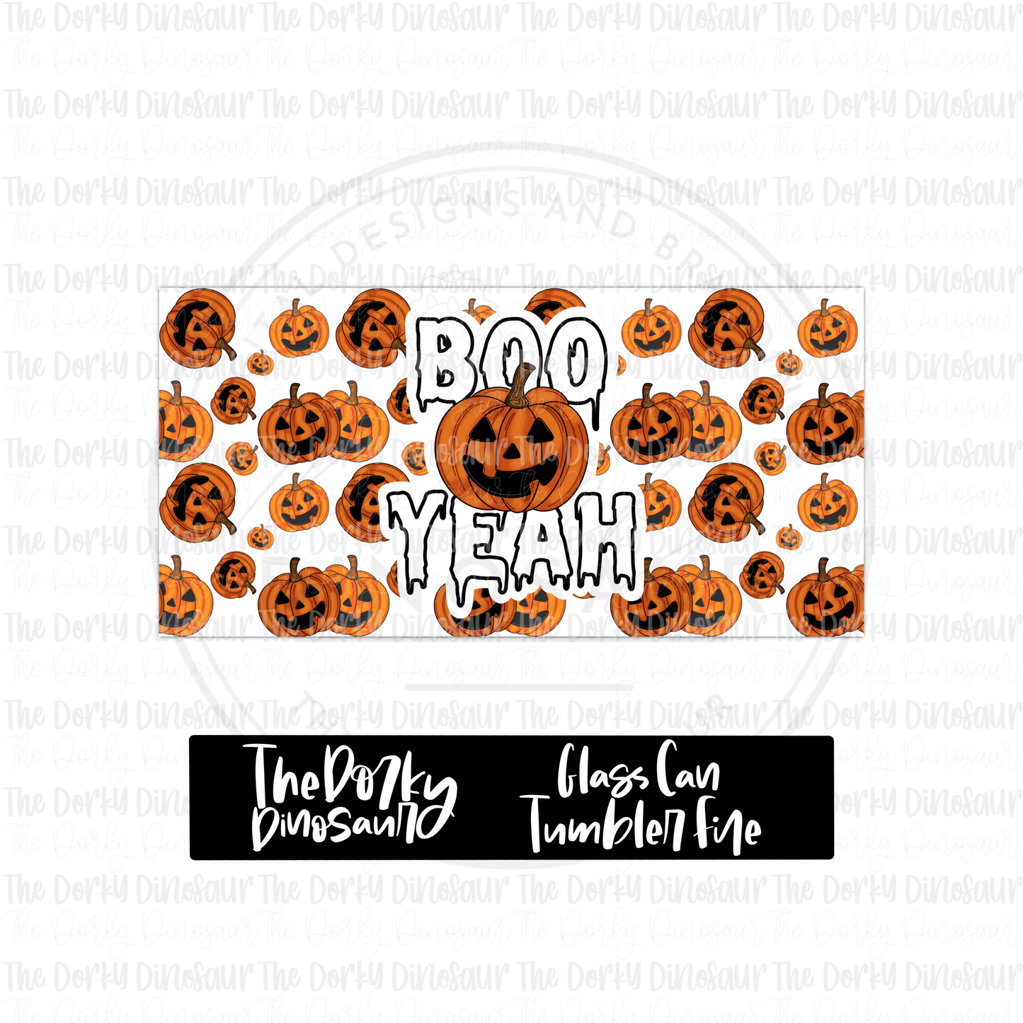 Boo Yeah Glass Can Tumbler Digital Design | PNG File | Sublimation Tumbler Design