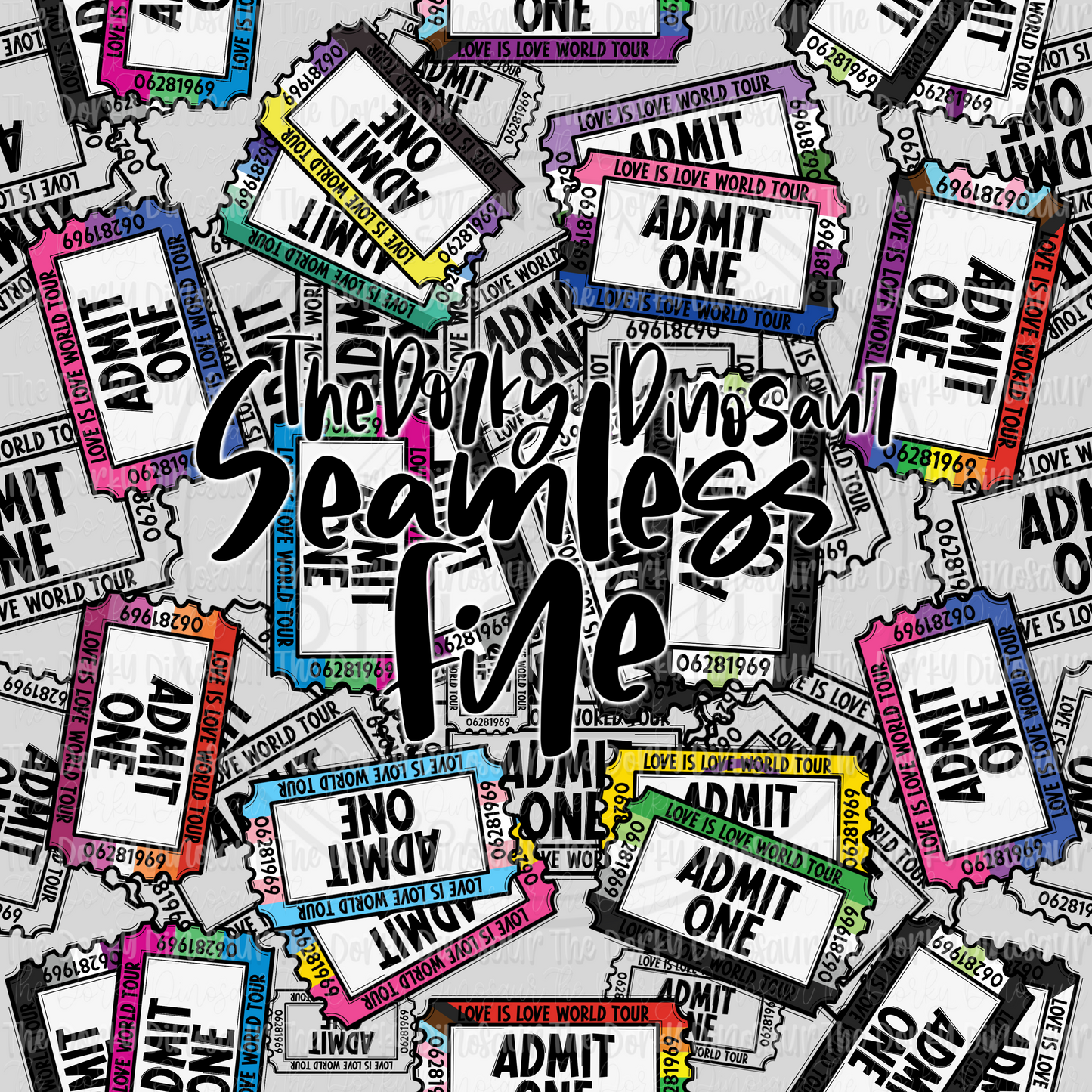 Love Is Love World Tour Ticket (Gray) Seamless PNG File