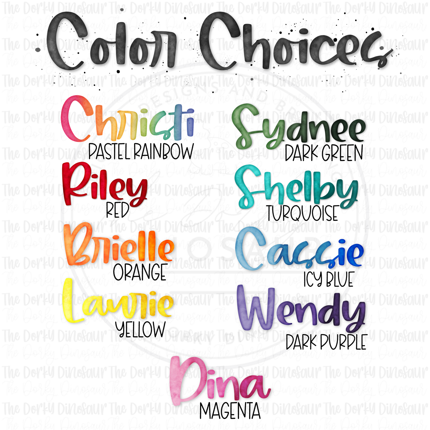Custom Watercolor Name PNG File