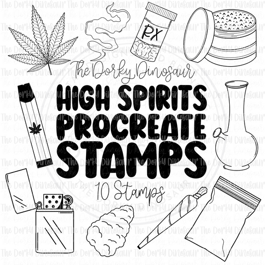 High Spirits Stamp Set for Procreate on IPad