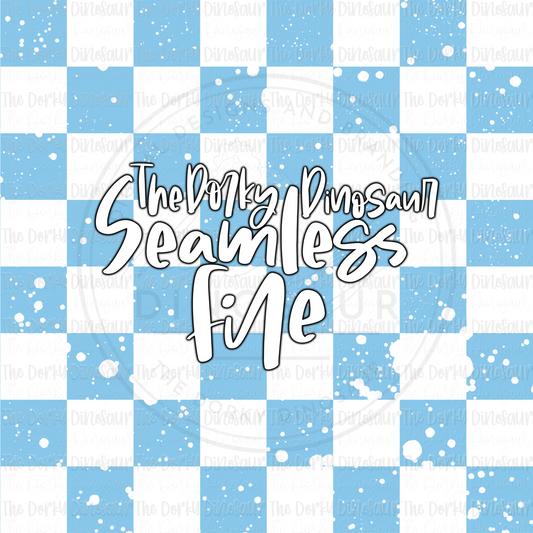 Distressed Light Blue Checker Seamless PNG File