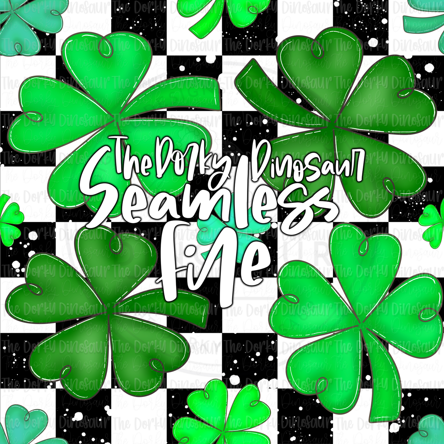 Lucky Shamrock Checker Seamless PNG File