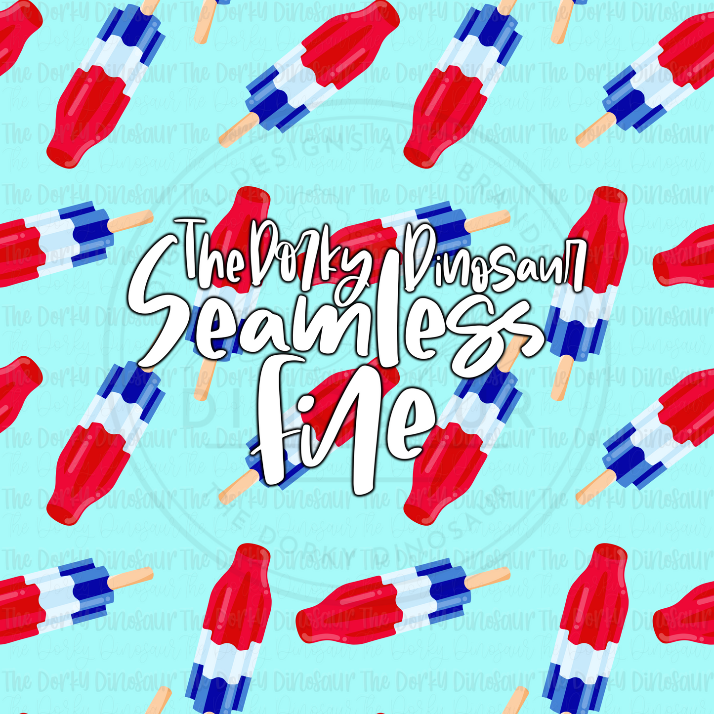 Red White And Blue Popsicle Seamless PNG File