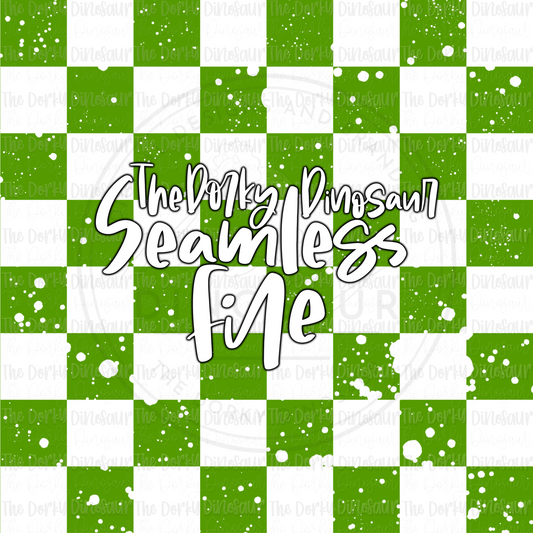 Distressed Green Checker Seamless PNG File