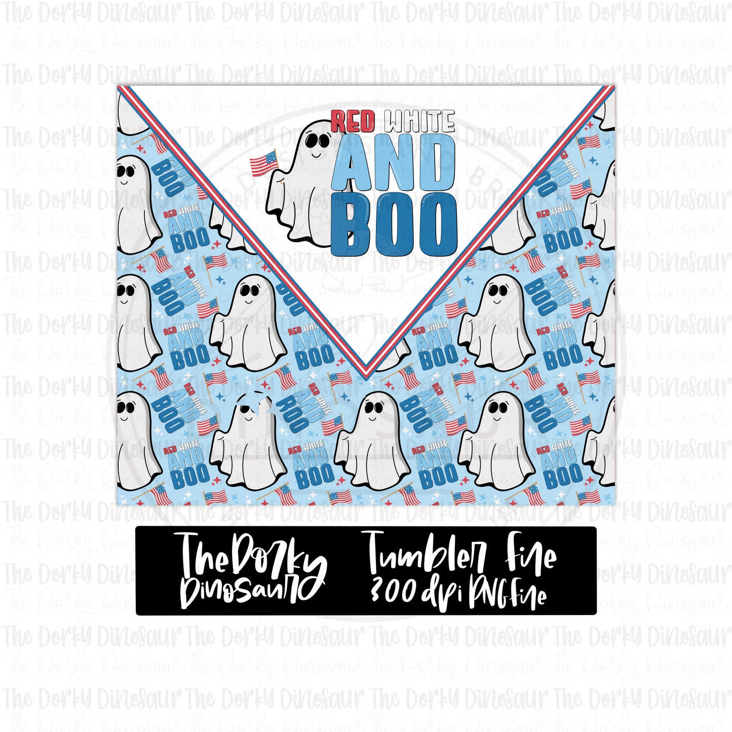 Red White and Boo Tumbler Digital Design | PNG File | Sublimation Tumbler Design