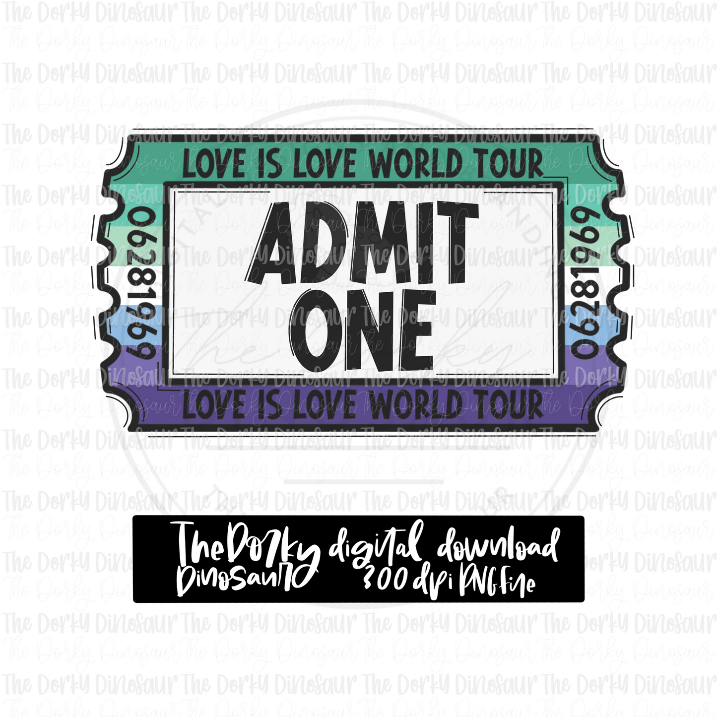 Love Is Love World Tour Ticket (MLM) PNG File | Pride Digital File | LGBTQIA+ PNG File | Digital Download | Pride Sublimation File