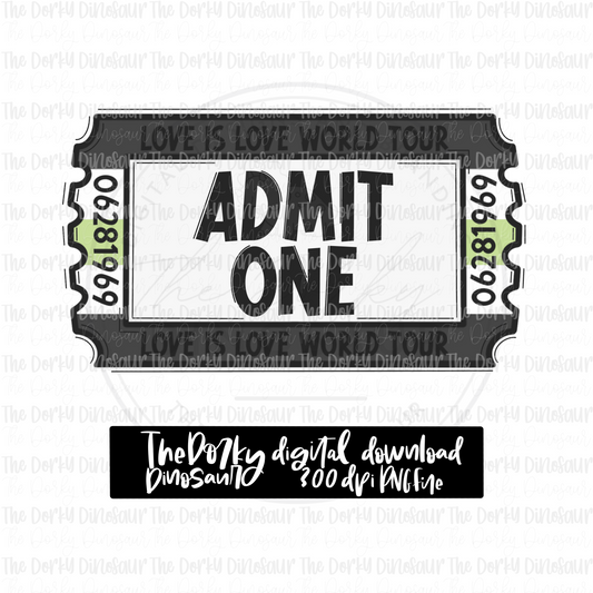 Love Is Love World Tour Ticket (Agender) PNG File | Pride Digital File | LGBTQIA+ PNG File | Digital Download | Pride Sublimation File